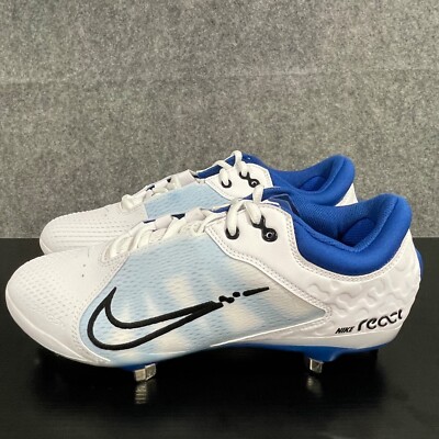 Nike Womens Hyperdiamond 4 Elite Softball Cleats White Blue CZ5917-101 Size 11
