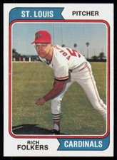 1974 Topps Base Set Rich Folkers St. Louis Cardinals #417