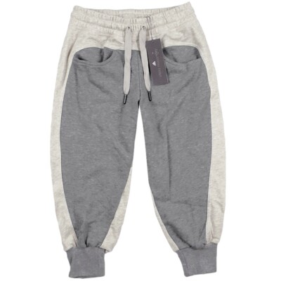 Adidas Stella McCartney 3/4 Sweat Hose Capri Pumphose Sport Freizeit beige/grau