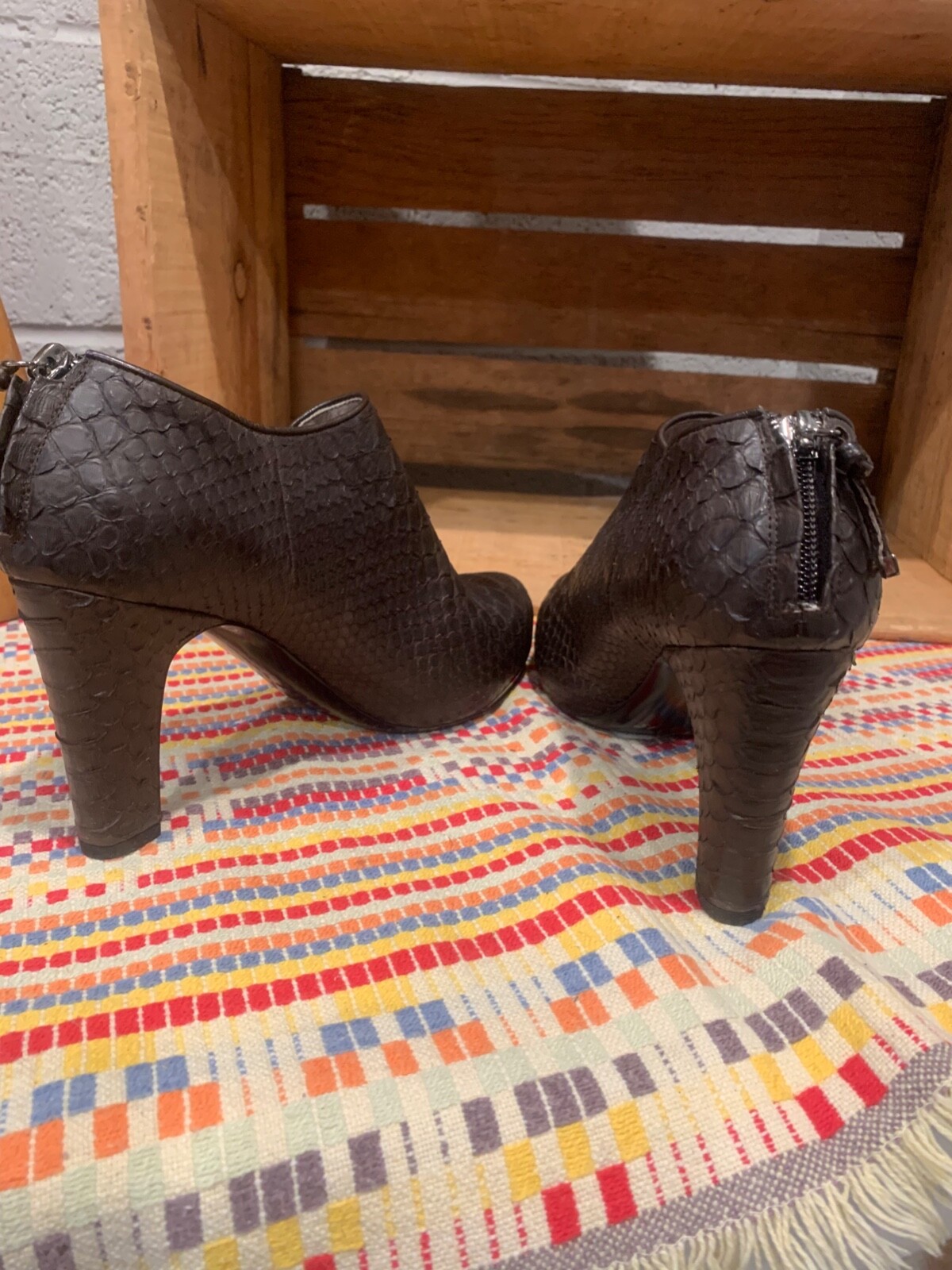 Devi Kroll Python Booties Hazelnut 40 - image 6