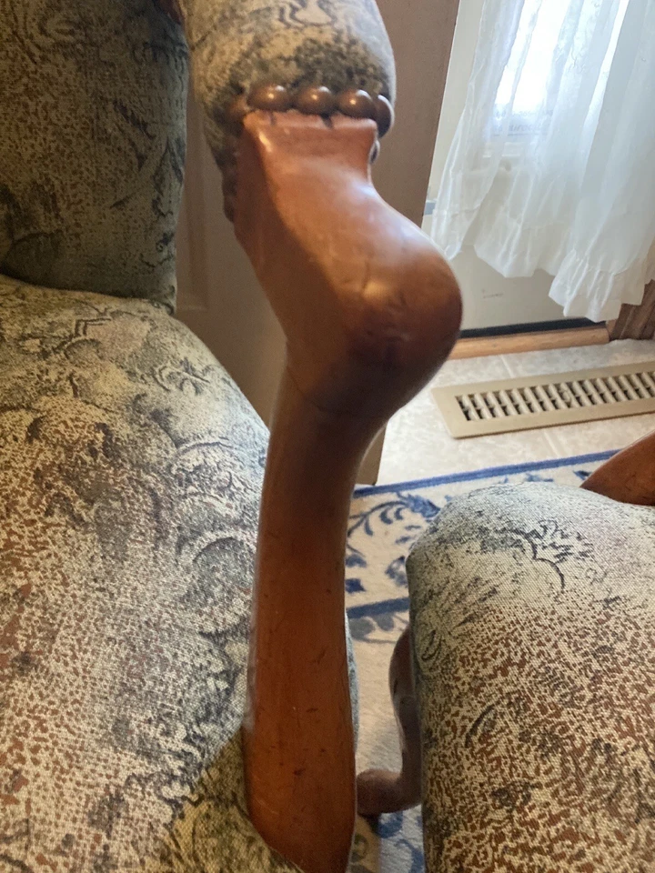 Sillones de campo franceses vintage por siglo par azul envío gratuito Ohio Foto 3 de 4