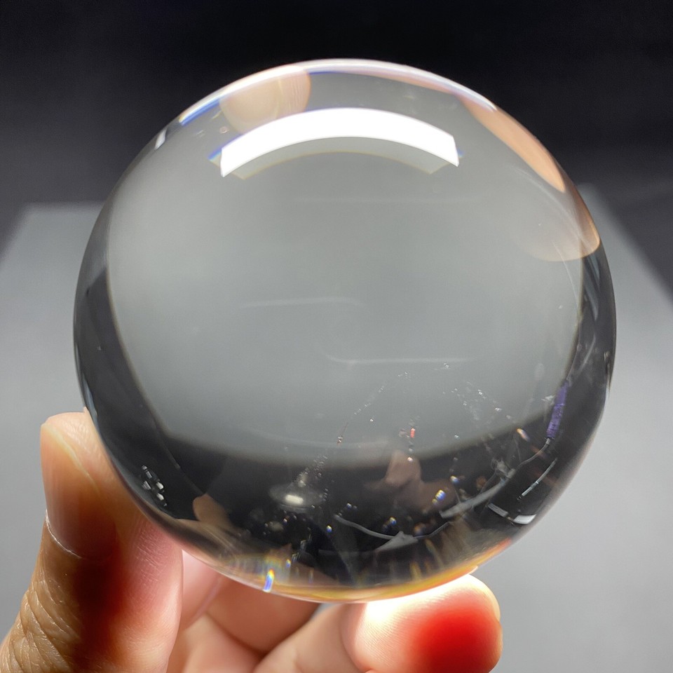 C788Natural White Crystal Clear Quartz Crystal Sphere Ball Healing