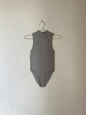 Zara Women's Seamless Ribbed Bodysuit in Taupe Size MEDIUM/LARGE