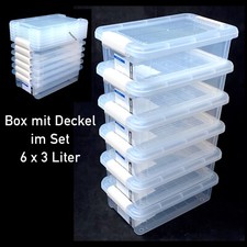 Aufbewahrungsbox mit Deckel 6er Set 3,0 Liter Kunststoffbox Plastikbox Box