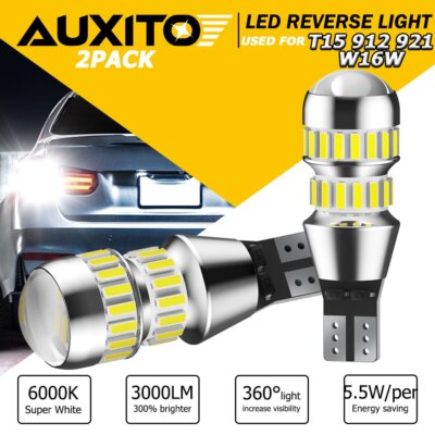 AUXITO LED Reverse Back Up Light Bulb T15 921 912 W16W 904 906 Super White 42H