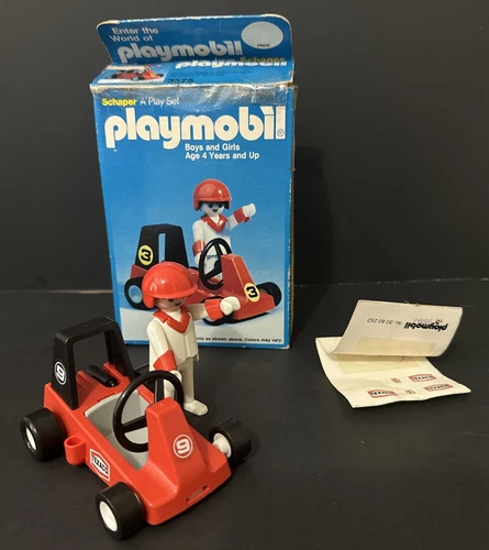 Vintage Playmobil  3575 Cart Kart Driver Red Car Karting Race Circuit