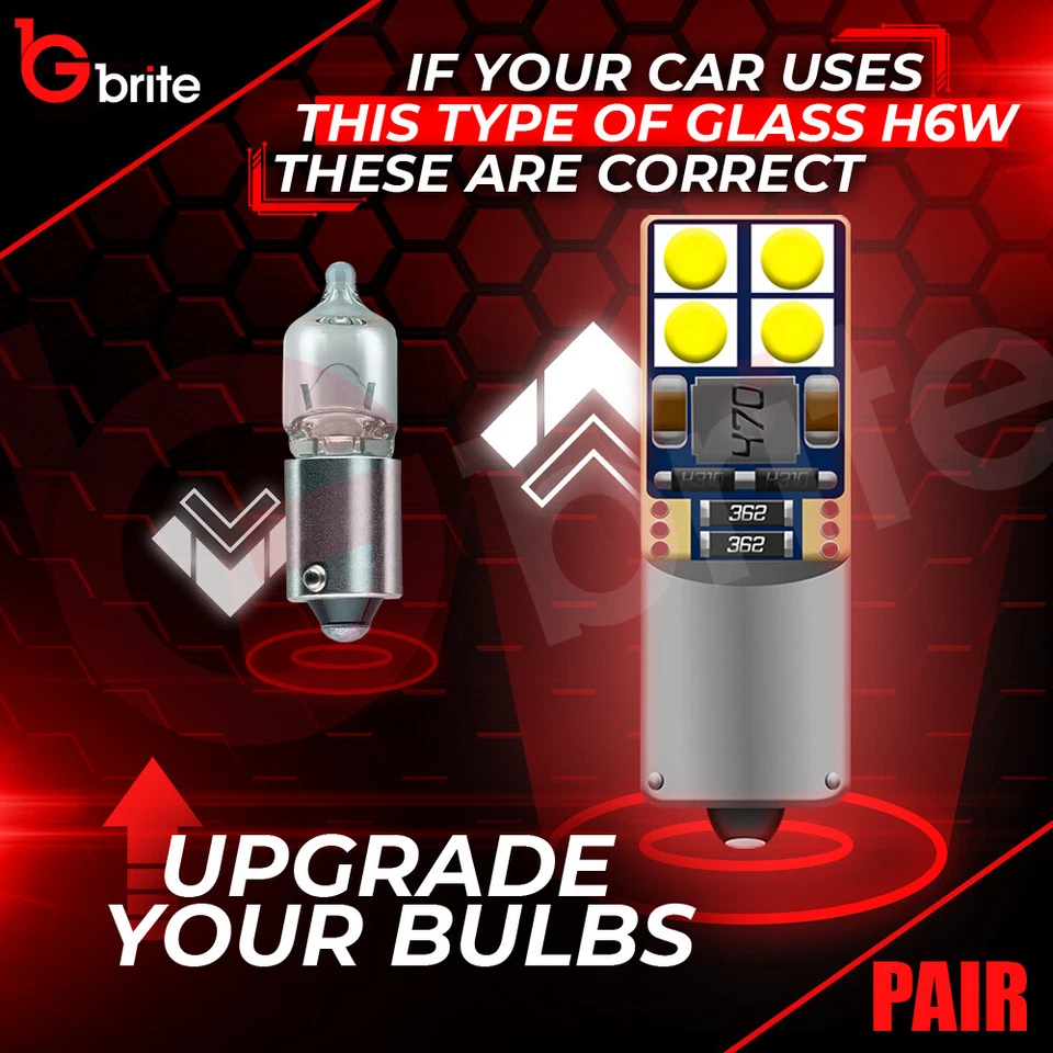 2x Audi A3 S3 RS3 8v Reverse White canbus Bulbs 8smd 3030 SMD Error Free BAX9S - Image 2 of 4