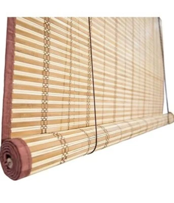 Tapparella con carrucola bamboo canniccio ombra bordo cotone VARI MISURE/MODELLI