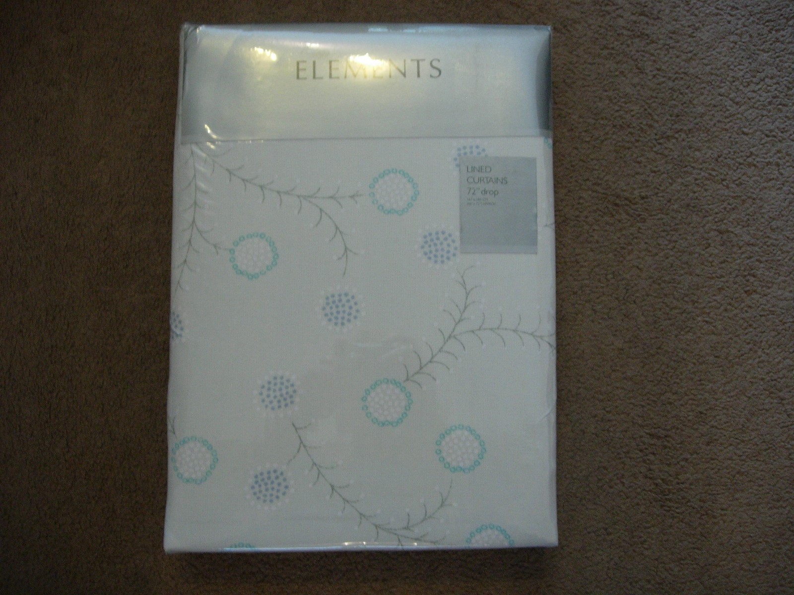 BEDECK ELEMENTS KATAMI BLUE LINED CURTAINS  BNIP