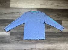 Vineyard Vines Long Sleeve Shirt Youth Medium 12-14 Blue  See Pictures