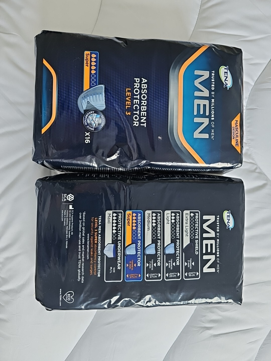 Tena 750830 Men Level 3 Incontinence Pad 2 X Packs of 16 692756637854