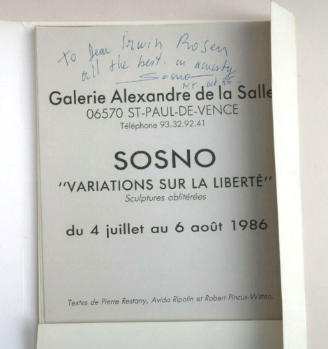 Signé Sacha Sosno Sculptures Oblitérées Catalogue d'Expo 1986 Portfolio Art - Photo 1/9