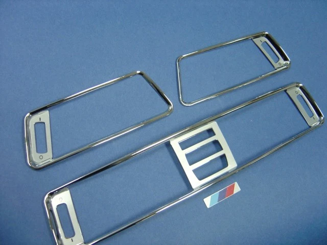 Marcos de ventilación de aire acondicionado de acero inoxidable cromado de 3 piezas para BMW E90 E91 E92 2006-2011 Foto 3 de 4