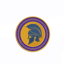 Spartan Helmet Crest Patch Embroidered Iron-On Applique Military War Tactical