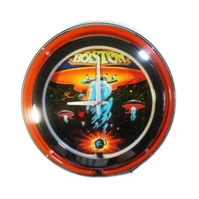 Boston Custom Orange Double Ring Neon Wall Clock