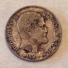 ~ 1856 Denmark   Frederick VII 4 Silver Skilling