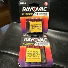 2 Packs 4 Rayovac Fusion AA Premium Alkaline Batteries Exp December 2035