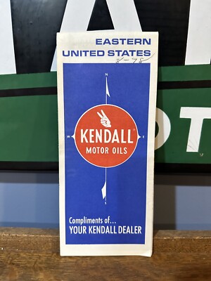 1973 Kendall Motor Oils Road Map: Eastern United States USED