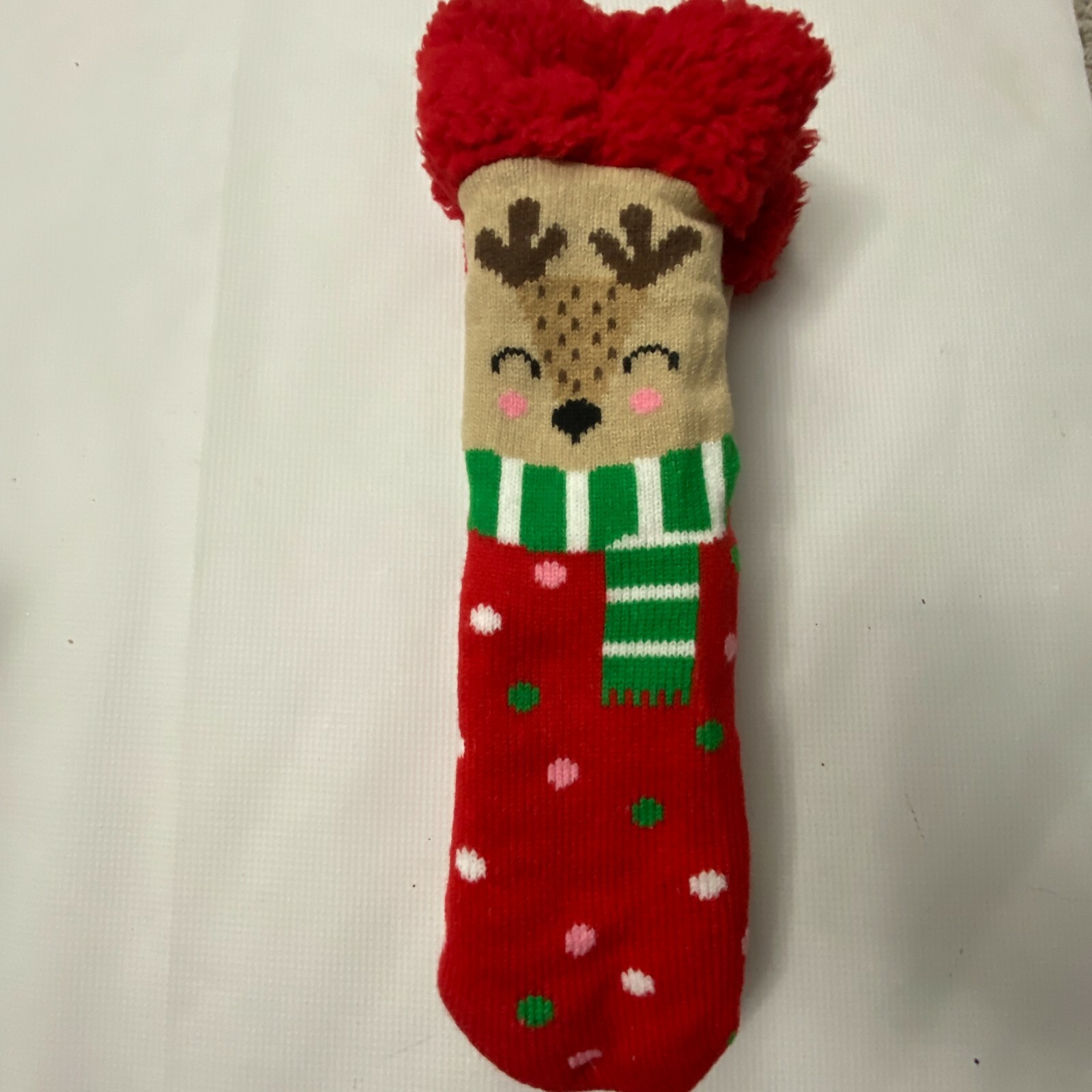 SAOLA Calzino ciabatta cabina renna o agnello taglia 4 10 sherpa pile suola presa natalizia