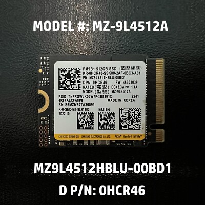 NEW PULL* SAMSUNG PM9B1 512GB M.2 2230 PCIe Gen4x4 NVMe SSD Part 