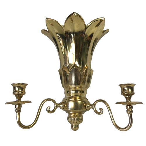 Vintage Williamsberg Style Solid Brass Wall Mounted 2 Candle Sconce 10" - 第 1/7 張圖片