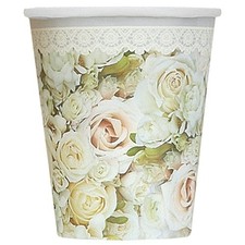 Lot of 80 9oz Wedding Roses Paper Cups, 8ct