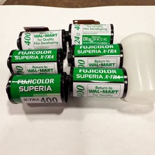 6 Rolls Fujicolor Superia X-Tra 400 New Old Stock Expired 35mm Color Film Lot 6