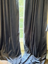 Custom Dusky Blue Velvet Curtains. Thermal And Blackout Lining. 51” W X 132” L