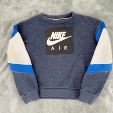 Nike Air Youth Crewneck Sweatshirt Blue White Colorblock Size 7 6-7 Years EUC