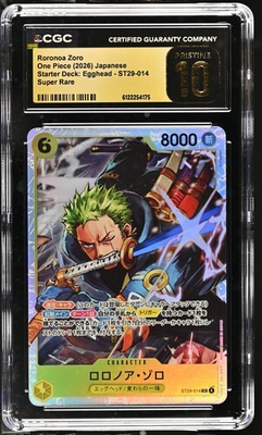 #ad CGC 10 GEM MINT Roronoa Zoro ST29 014 Super Rare 2026 One Piece Egghead $49.99