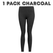 Leggings Cotton Plain Full Length Black UK Size 6 - 30 Womens Ladies Girls