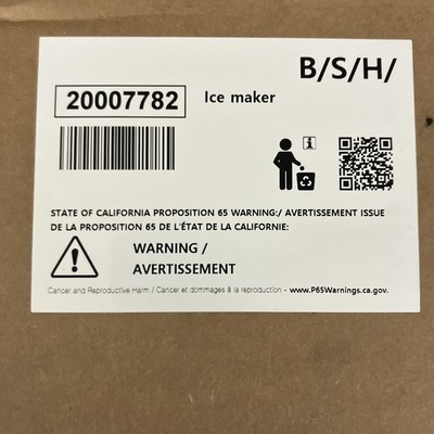 20007782 Bosch Refrigerator Icemaker