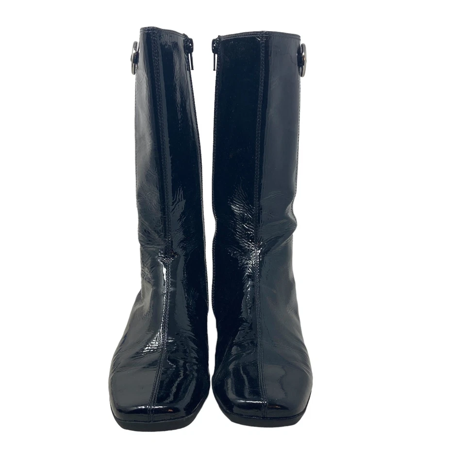 Botas Coach Trystan para mujer 7M negras charol suave pantorrilla planas Foto 2 de 4