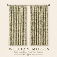 William Morris At Home Sunflower Blackout Pencil Pleat Curtains 228 x 183cm