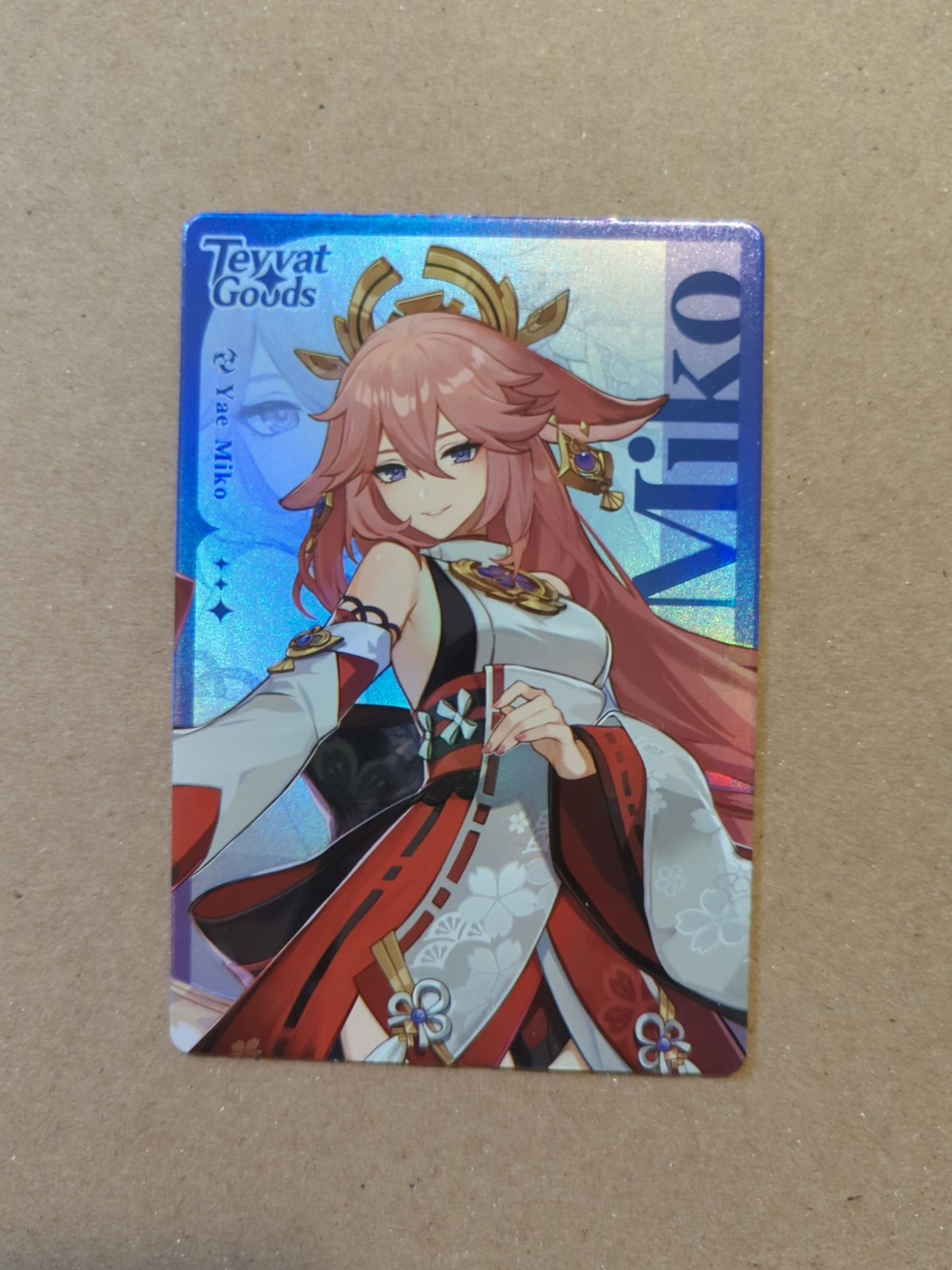 Yae Miko Teyvat Goods Genshin Impact Collectible Holo Card