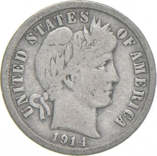 1914-D Barber Dime — photo from another recent sale