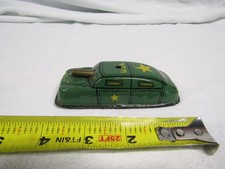 VINTAGE TIN LITHO TOY MILITARY CAR TANK ARGO USA ARMY GREEN