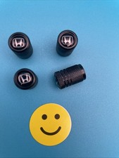 4x Black Tire Valve Stem Logo Caps Covers For Honda Accord Civic Pilot Crv