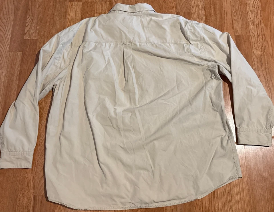 Camisa con botones Guide Series para hombre 3XL caza pesca vintage 100 % algodón crema Foto 3 de 4