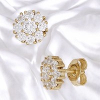 Ohrstecker Blume 375 Gold Gelbgold 18 Zirkonia Ohrringe