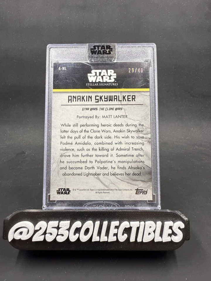 Topps Star Wars 2021 Aankin Skywalker Matt Lanter Stellar en tarjeta automática/40 SP Foto 2 de 2