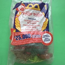 Mcdonalds Happy Meal Toy 2000 NEW in Package Tarzan Sliding Figurine w/Base 1