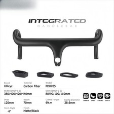 Road Bike Full Carbon Internal Cable Routing Integrated Handlebar with Spacers 