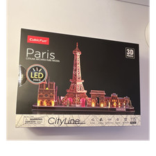 3D Puzzle, CubicFun Paris Cityline Architecture with LED lights, 115 Pieces