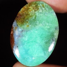 Cabochon ovale chrysoprase 100 % naturel bio chrysoprase pierre précieuse...