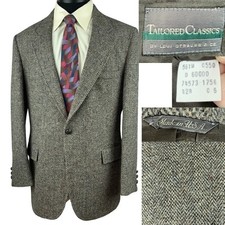 Vintage Levi Strauss Wool Tweed Sport Coat Tailored Classics 42R Herringbone