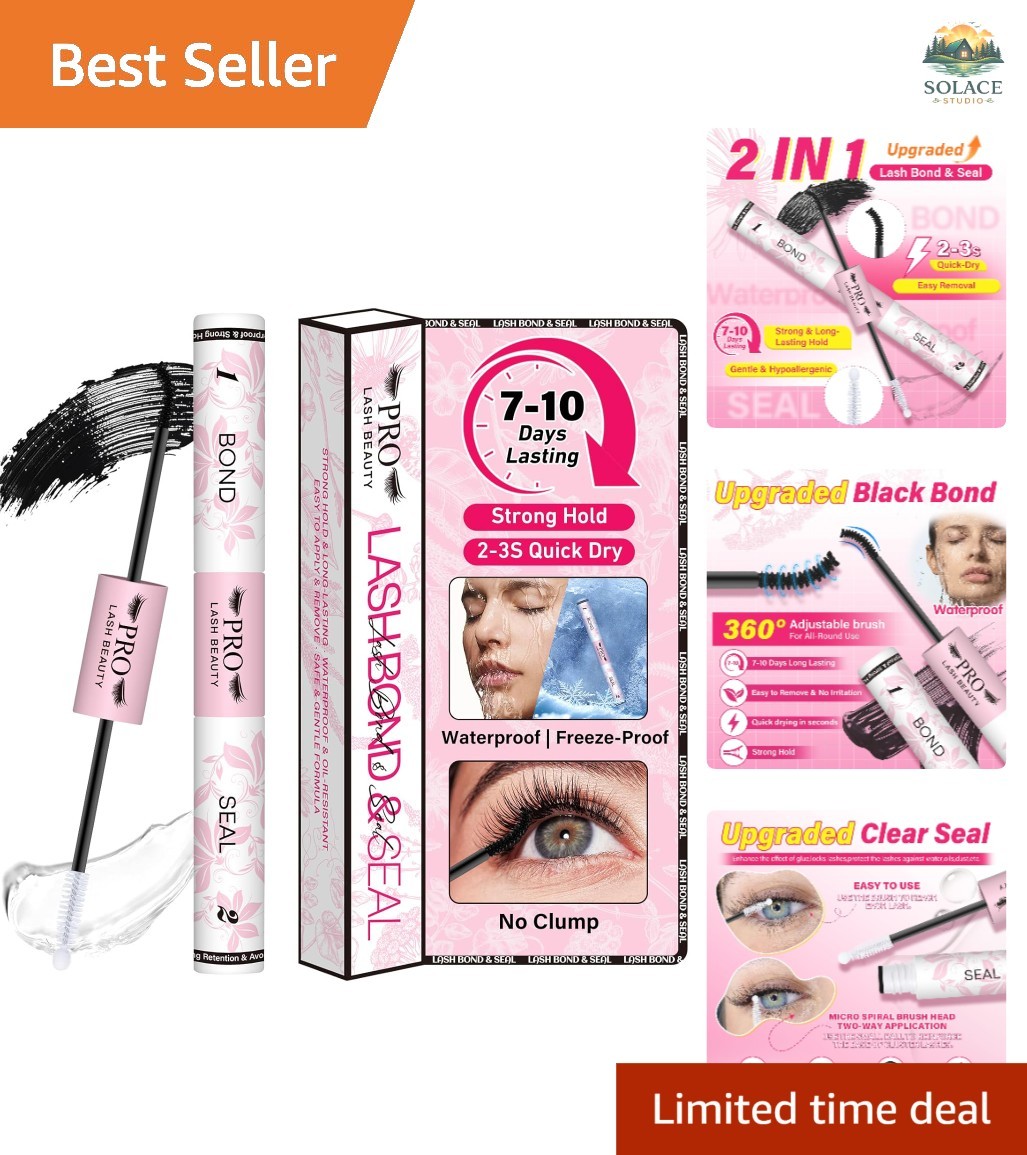 Lash Cluster Glue Upgraded 2 in 1 Black Lash Bond and Seal Lash Glue for Eyel...