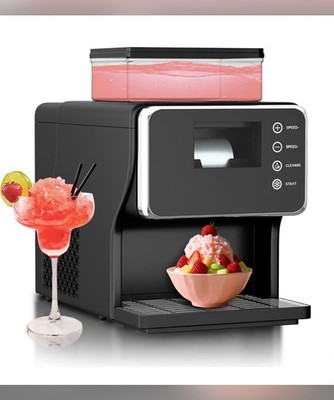 Snow Ice Maker ZB-2001M Portable Shaved Ice Slushie Machine Rapid Cooling Black
