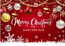 7x5ft Red Christmas Backdrop Merry Christmas Party Backdrop Xmas Backdrops fo...