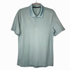 Lululemon Tech Pique Polo Shirt Live In Practice Mens Small Blue Golf Athleisure